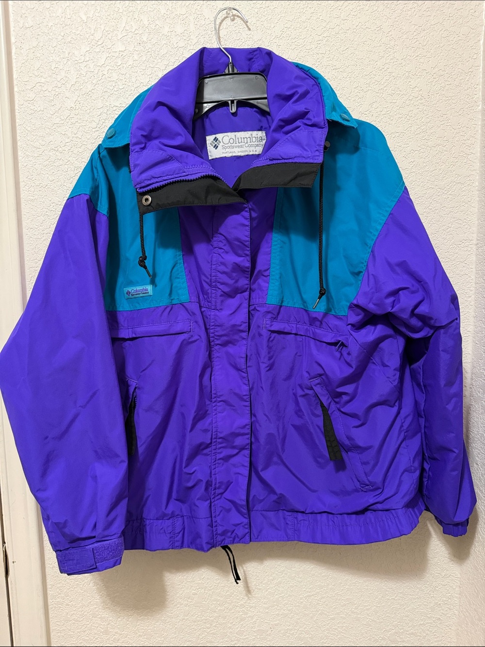 Columbia Purple and Teal Women's Raincoat